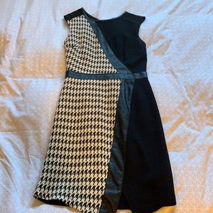 Marciano leather lined colour block dress